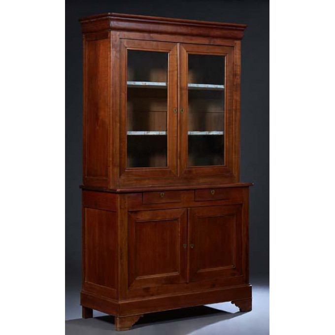 Appraisal: French Carved Walnut Louis Philippe Buffet a Deux Corps th