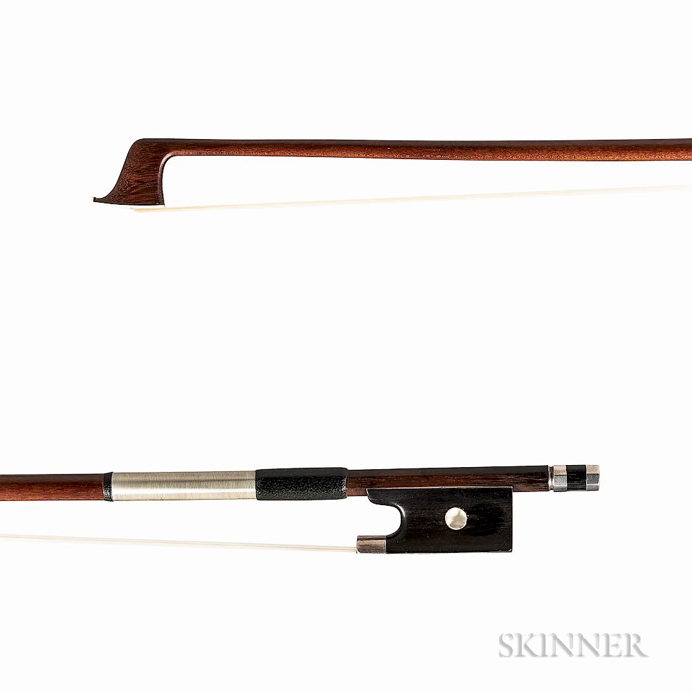 Appraisal: Silver-mounted Three-quarter Size Violin Bow Silver-mounted Three-quarter Size Violin Bow