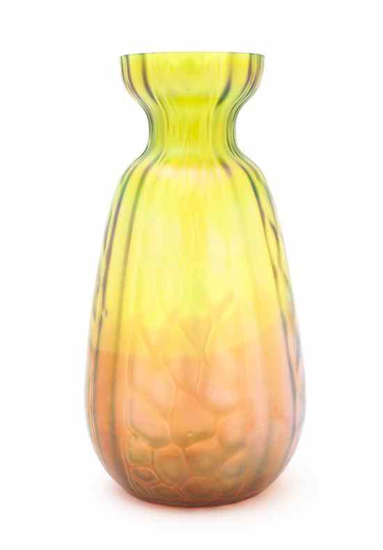 Appraisal: A Loetz Iridescent Vase Height inches