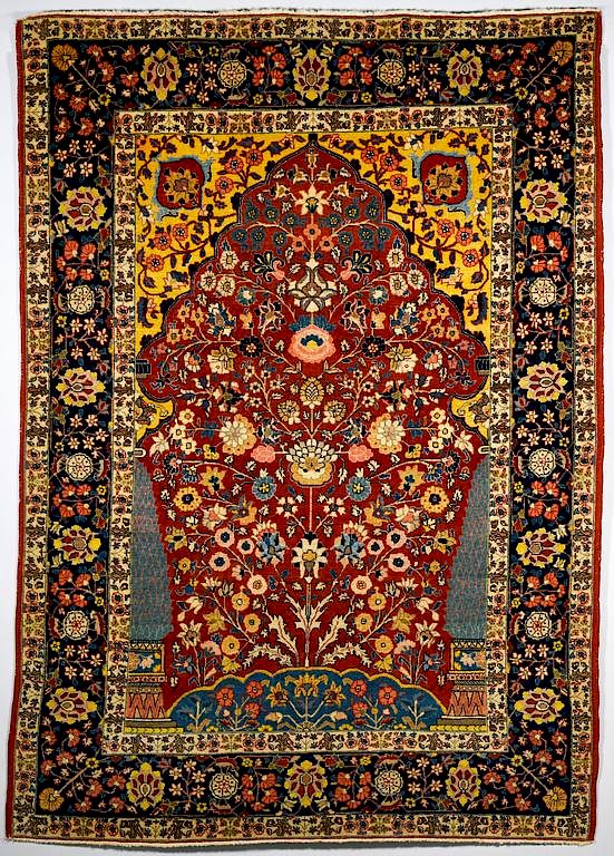 Appraisal: Antique Persian Isphahan rug ' x ' Antique Persian Isphahan