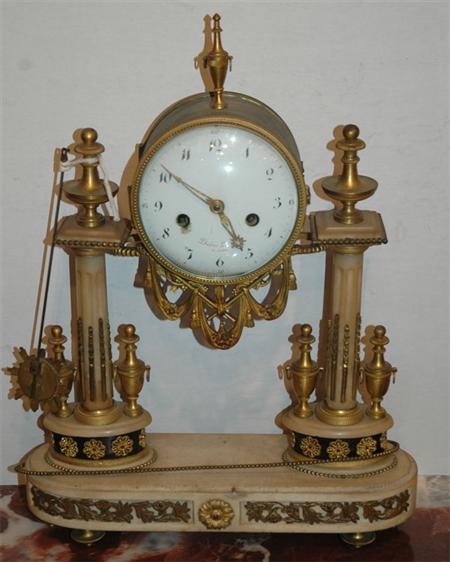 Appraisal: Empire Style Gilt-Metal Mounted Marble Clock Estimate nbsp nbsp nbsp