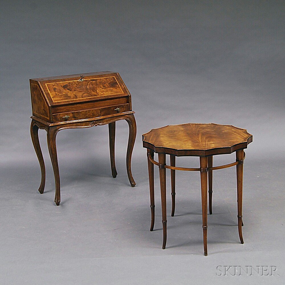 Appraisal: Two Pieces of th Century Furniture a Charak mahogany occasional