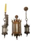 Appraisal: LANTERNS - Baroque style wrought metal lighting lot consisting of