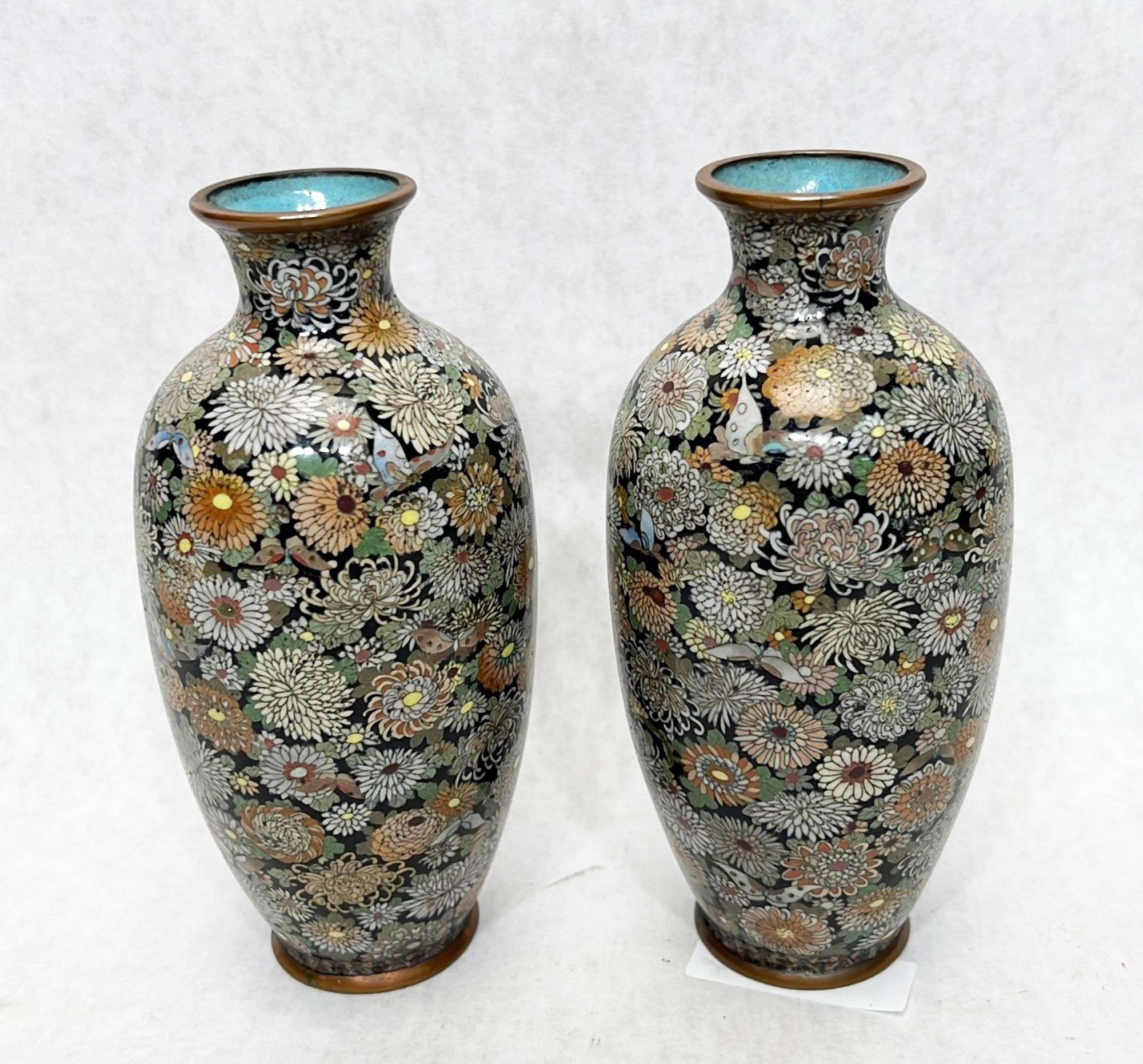 Appraisal: Pair Japanese cloisonne enamel vasesLate th or early thC Each