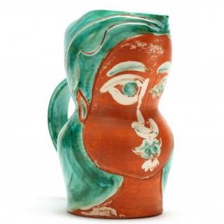 Appraisal: Pablo Picasso white clay with painted terra cotta green white