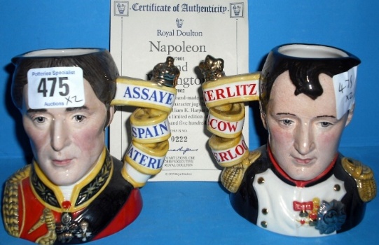 Appraisal: Royal Doulton small Character jugs Naploeon D and Wellington D