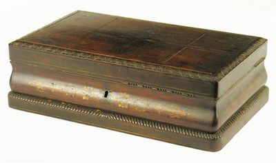 Appraisal: An early th century continental rosewood and brass marquetry box