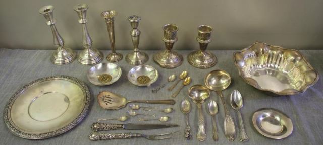 Appraisal: STERLING Miscellaneous Silver Grouping Includes an Amston charger small sterling