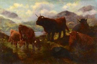 Appraisal: Scottish Oil on Canvas signed J S Fox John Shirley-Fox