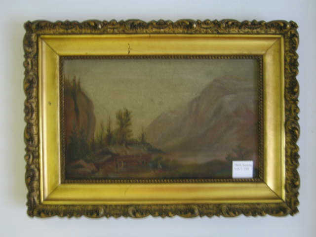 Appraisal: Victorian Oil Canvas of a Mountain European Landscape