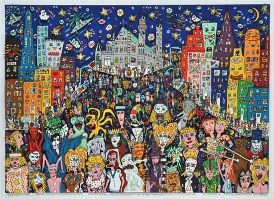 Appraisal: JAMES RIZZI AMERICAN - Halloween in the USA D screenprint