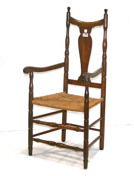 Appraisal: A Queen Anne maple armchair early th century height in