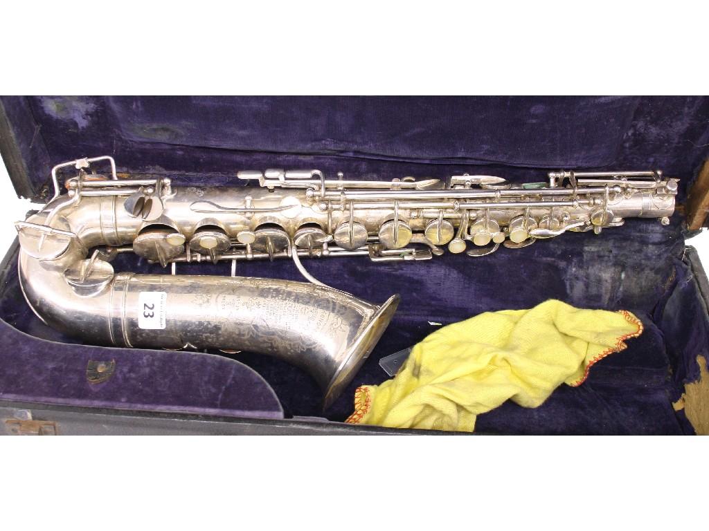 Appraisal: Couesnon Co Super-monopoly silver plated alto saxophone no case