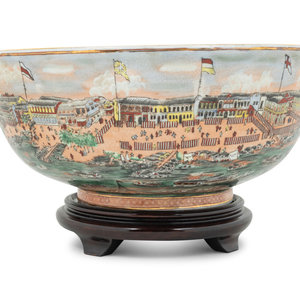 Appraisal: A Chinese Export Porcelain Bowl and Stand Late th Century