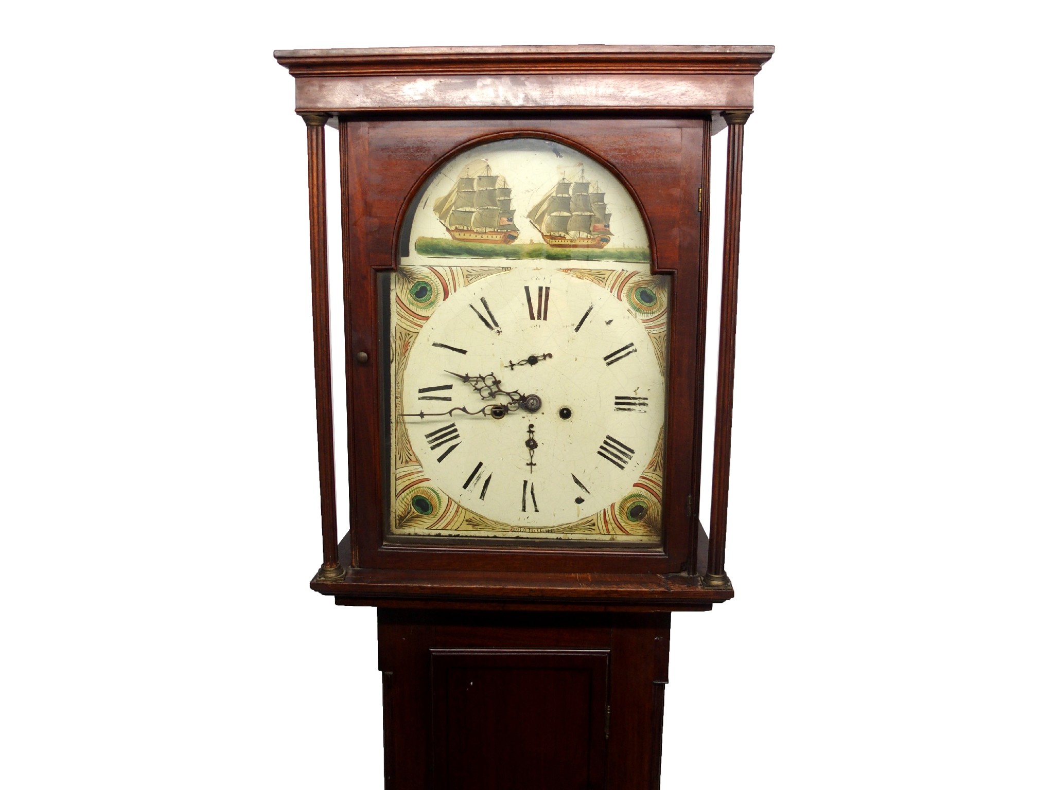 Appraisal: A longcase clock th Century the painted face with two