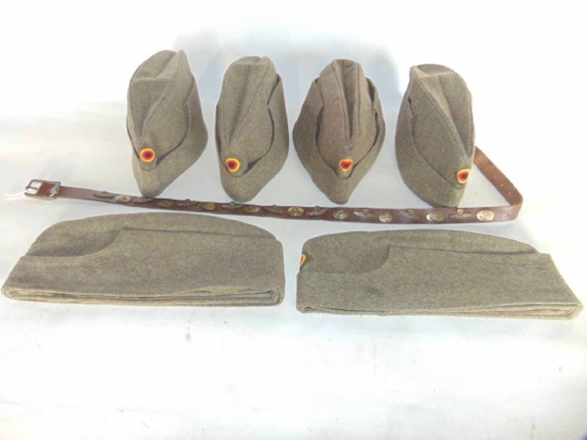 Appraisal: Six mid-late th century German military felt berets labelled to