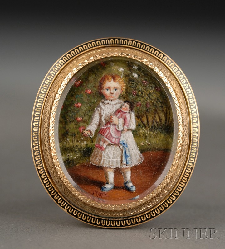 Appraisal: Enoch Wood Perry American - Portrait Miniature of a Young