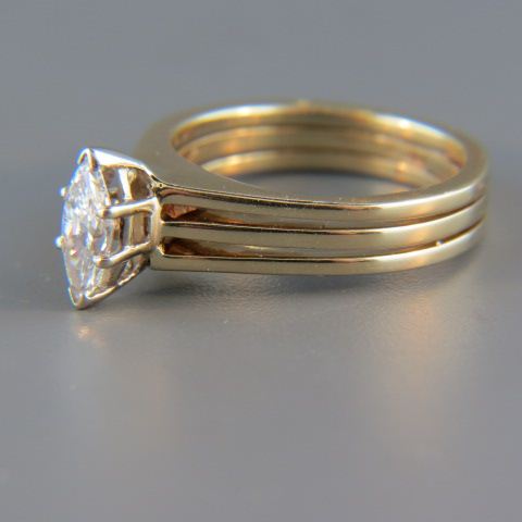 Appraisal: Diamond Ring carat marquise shape in k yellow gold with