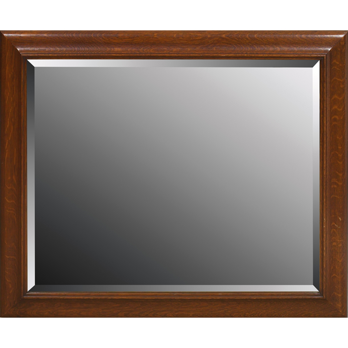 Appraisal: Arts and Crafts style mirror rectangular frame holds a beveled