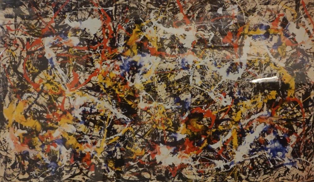 Appraisal: After Jackson Pollock 'Convergance' Photolithograph Frame x in x cm