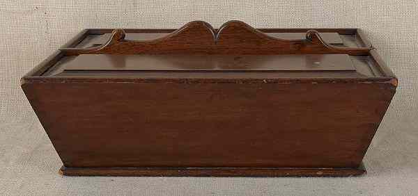 Appraisal: Pennsylvania mahogany slide lid cutlery box h w d