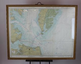 Appraisal: Vintage marine navigational chart Chesapeake Bay Vintage marine navigational chart