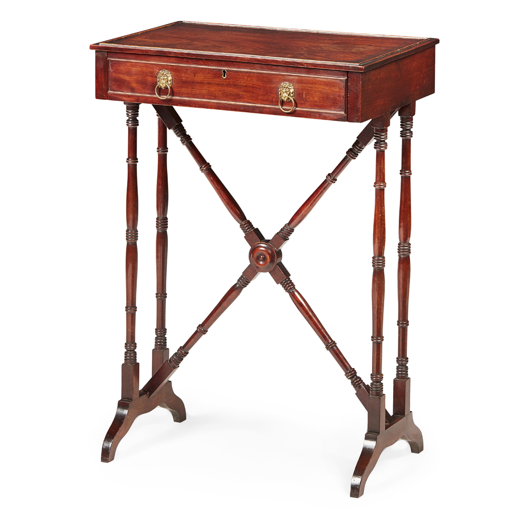 Appraisal: REGENCY MAHOGANY SIDE TABLE EARLY TH CENTURY the rectangular top