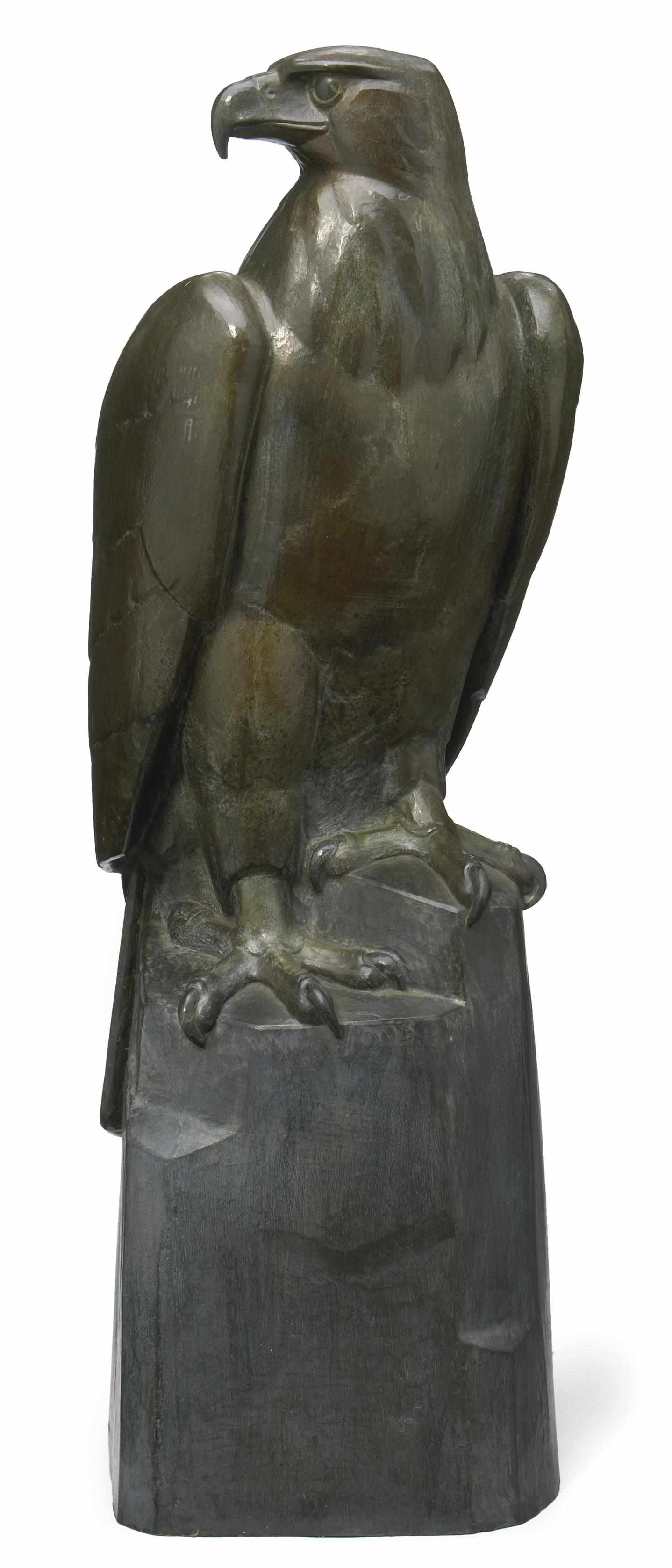 Appraisal: Hans Huggler-Wyss Swiss - Eagle circa patinated bronzestamped H HUGGLER-WYSS