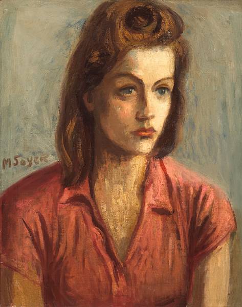 Appraisal: Moses Soyer American - A Portrait of a Woman in