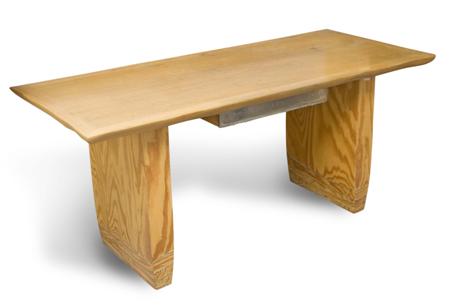 Appraisal: OAK AND PAINTED BEECH PLYWOOD DESK DESIGNED BY CHRISTOPHER NEVILE