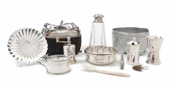 Appraisal: A Collection of Silverplate Articles comprising a mustard pot with