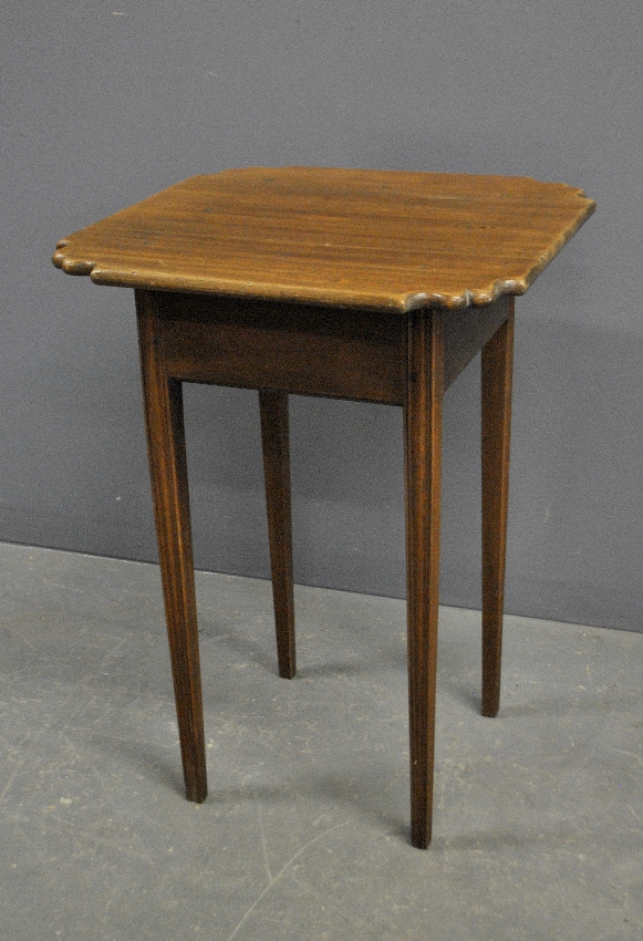 Appraisal: - Pennsylvania mahogany stand c with a cut-corner top and