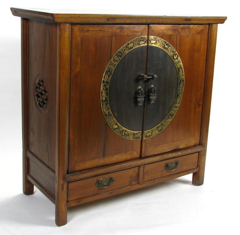 Appraisal: Vintage Chinese Zodiac Cabinet with two drawers and two doors