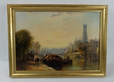 Appraisal: Arthur J Meadows oil painting on board ''The Belfry tower