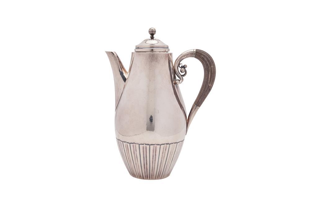 Appraisal: GEORG JENSEN Silver Coffee Pot Cosmos pattern height in weight