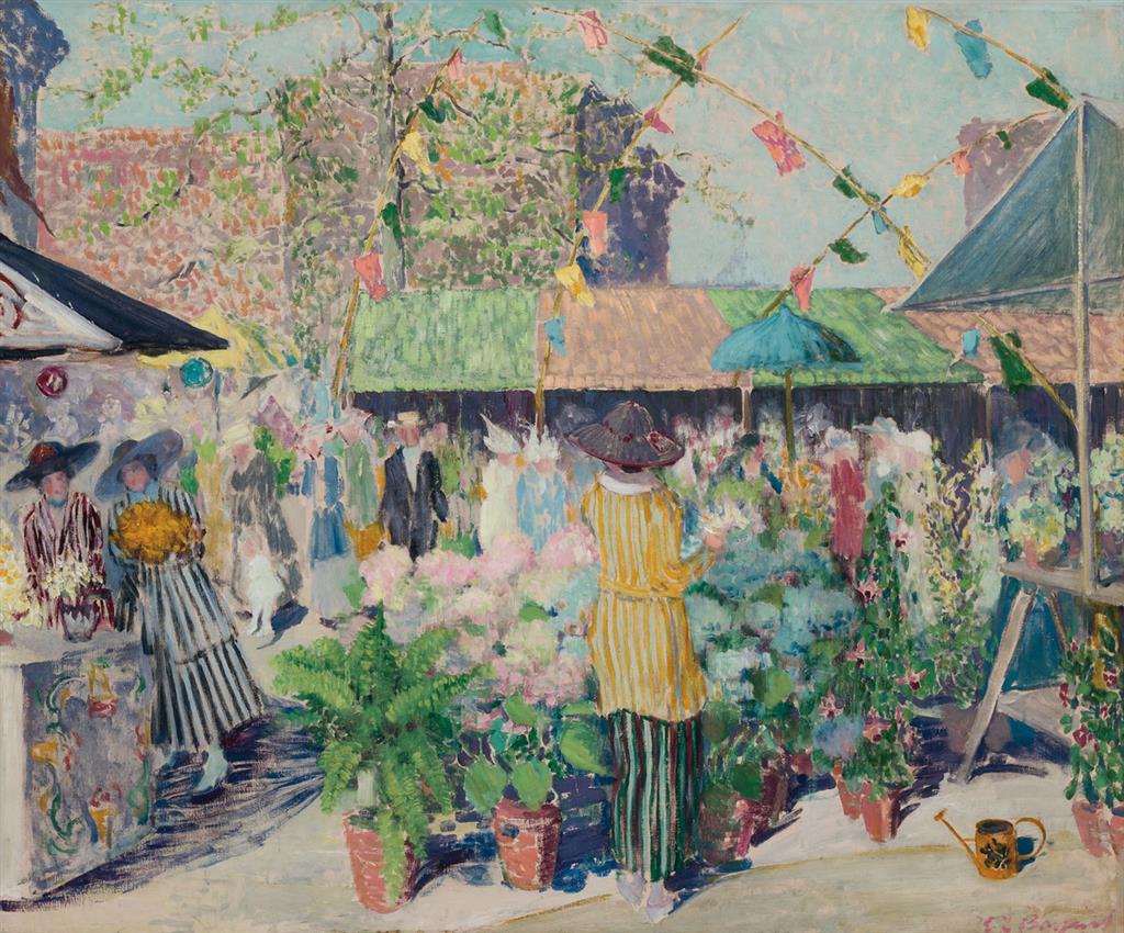 Appraisal: EVERETT LLOYD BRYANT American - Flower Market oil on canvas