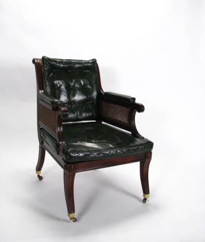 Appraisal: Baker Furniture Executive Desk Chair with green leather tufted upholstery