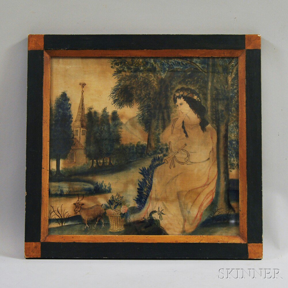 Appraisal: American School th Century Allegorical Scene with Shepherdess in a