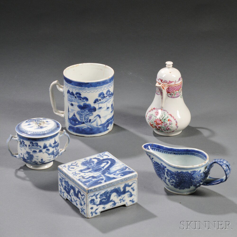 Appraisal: Five Chinese Export Porcelain Items late th to late th