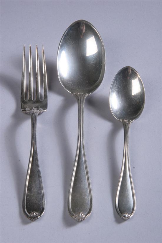 Appraisal: PIECES INTERNATIONAL STERLING SILVER FLATWARE New Margaret pattern Including twelve