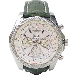 Appraisal: Man's Breitling Bentley Stainless Steel Chronograph with Green Crocodile Strap