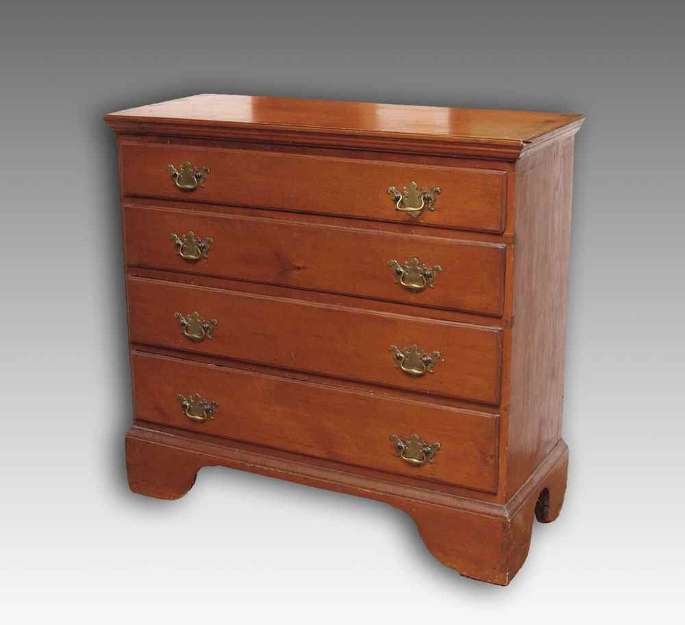 Appraisal: AMERICAN COUNTRY CHIPPENDALE CHEST OF DRAWERS New England primarily cherry