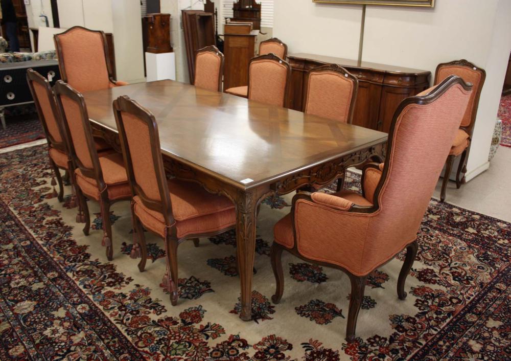 Appraisal: LOUIS XV STYLE BANQUET TABLE AND TEN CHAIRS SET recent