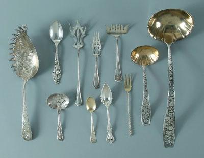 Appraisal: pieces assorted sterling flatware three ladles Berry by Whiting gilt