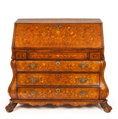 Appraisal: A Dutch walnut and marquetry bureau mid th Century the