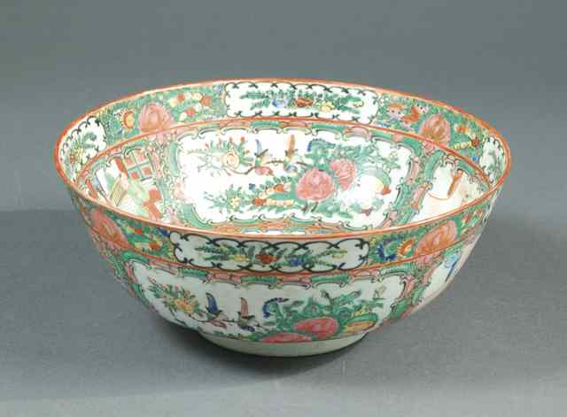 Appraisal: CHINESE ROSE MEDALLION PORCELAIN CENTER BOWL '' diameter '' tall