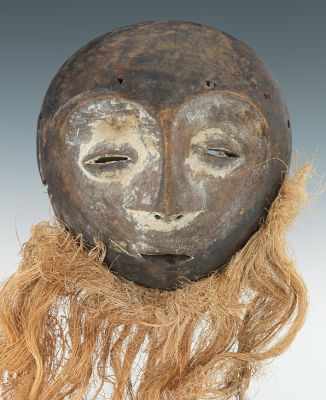 Appraisal: Bwami Mask Lega People Congo Carved round wood mask with