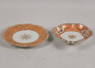 Appraisal: EARLY ENGLISH COALPORT DISH AND PLATE EARLY ENGLISH COALPORT SHELL