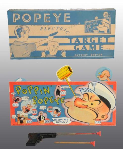 Appraisal: Small Paper Litho Popeye Electric Target Game Description The graphics