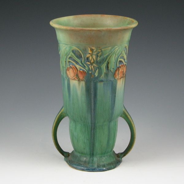 Appraisal: Roseville green and blue Baneda - vase Unmarked Chip to